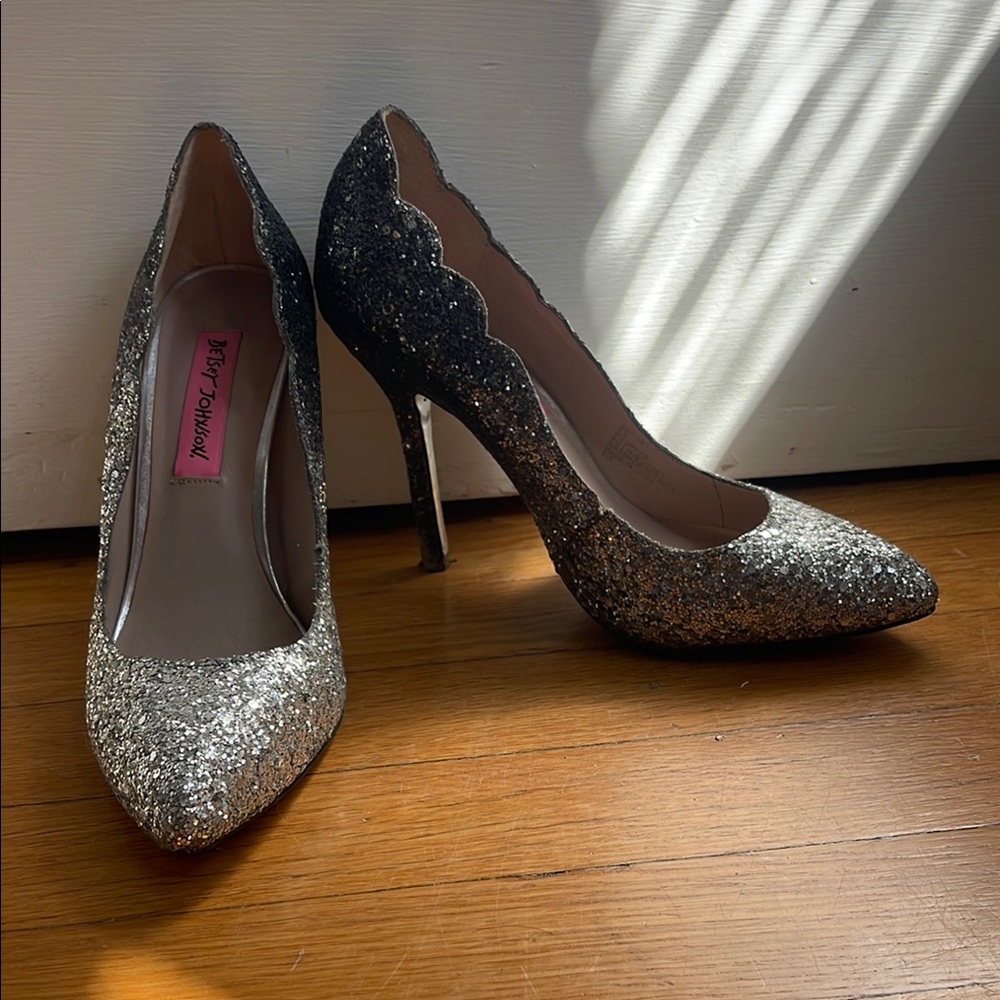 Betsey Johnson Silver Ombré Stiletto Heels